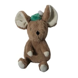 Gigglescape Brown‎ Mouse Plush Stuffed Animal with Green Hat Target 8.5"